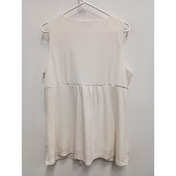 Torrid Womens Tank Top Sz 2X Cream Rhinestone Waist Surplice Stretch Sleeveless - Picture 7 of 8